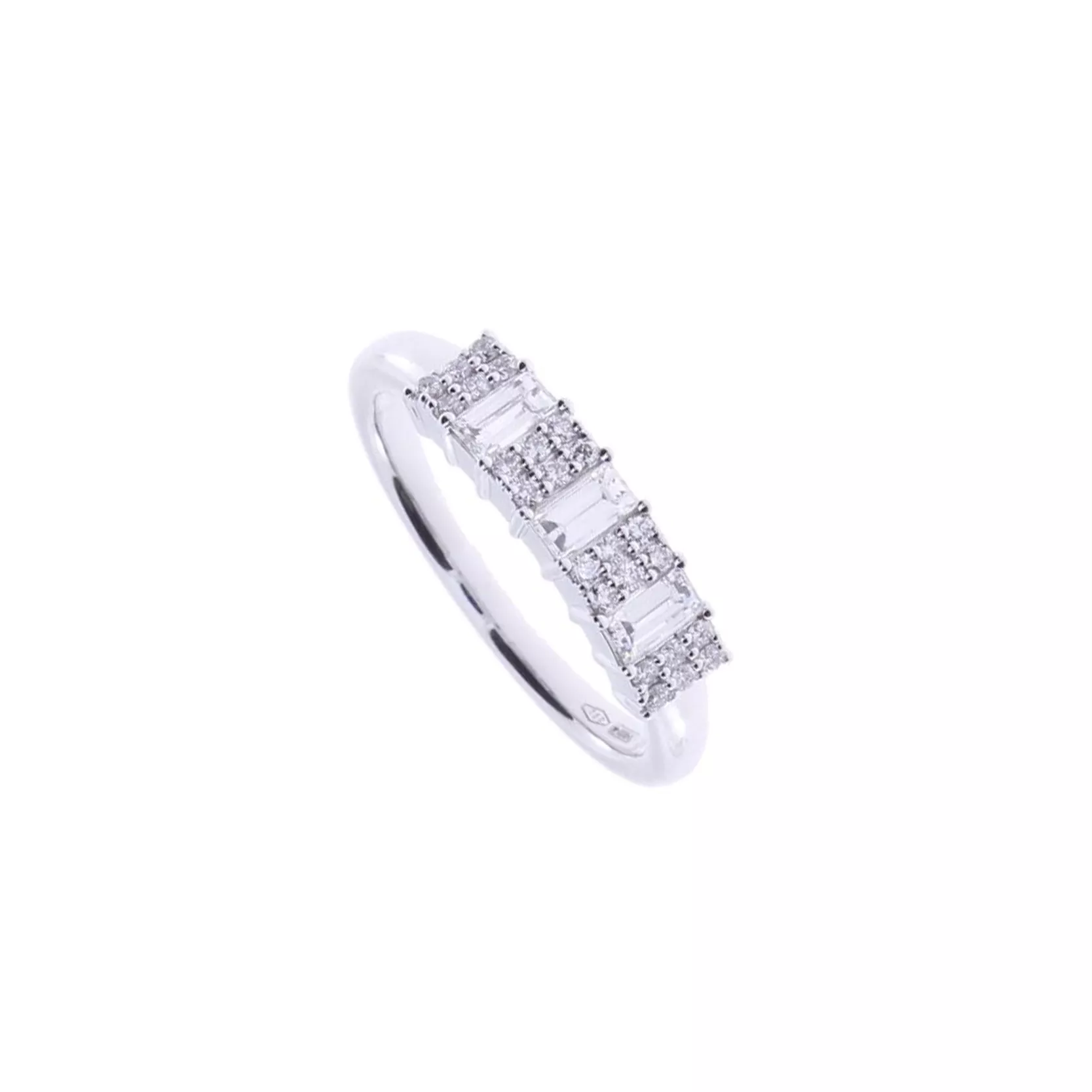 Anello Classico Salvini con diamanti e oro bianco misura 13