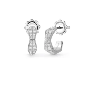 Orecchini Salvini Eva in oro bianco con diamanti e hybrid ceramic rossa