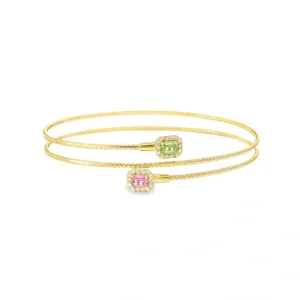Bracciale a spirale in oro giallo 18 kt con zaffiri e diamanti Genesia Twist